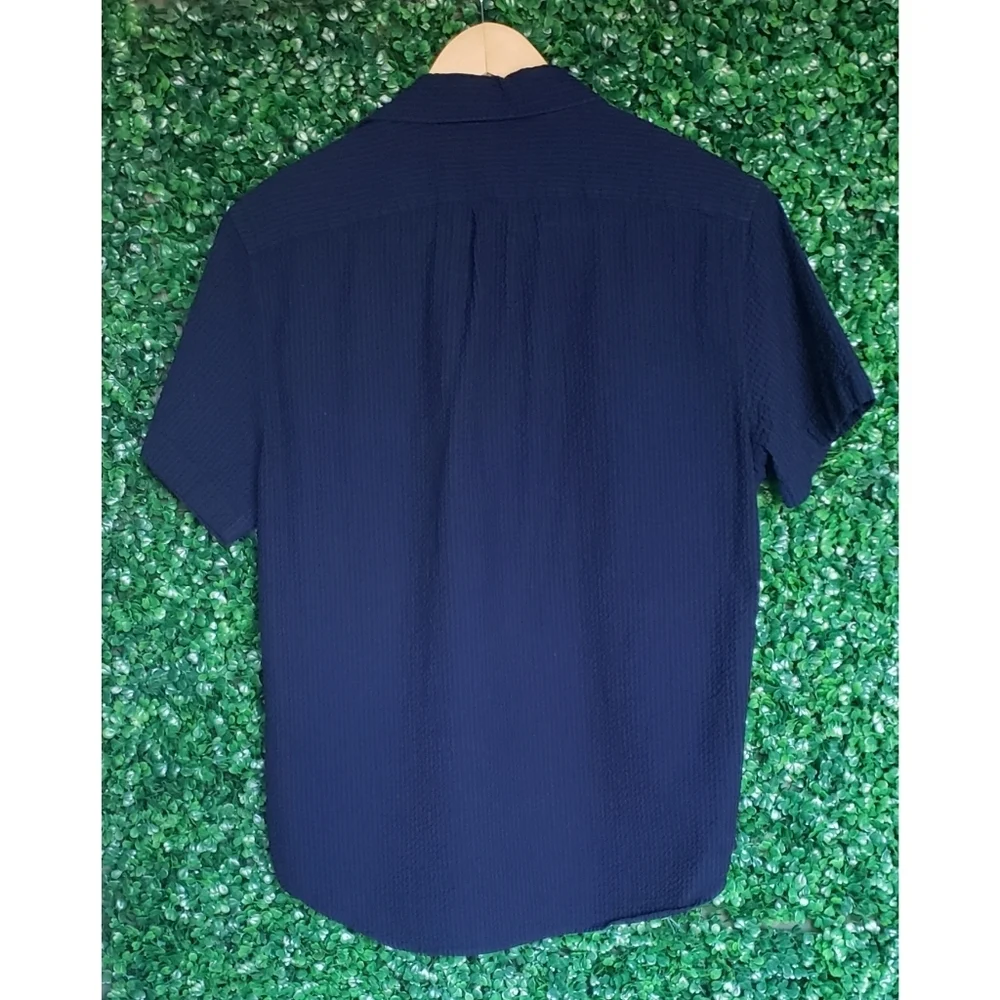 J.Crew Seersucker Polo w/ 100% organic cotton